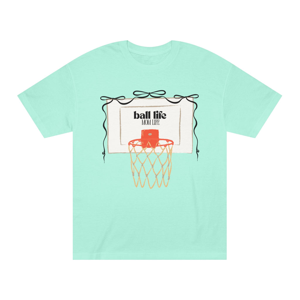 Basketball Hoop Ball Life Mom Life Tee - Vintage Court Graphic T-Shirt