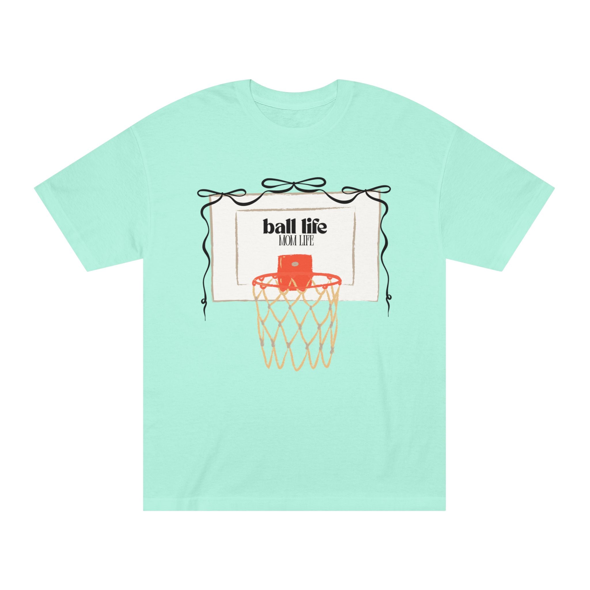 Basketball Hoop Ball Life Mom Life Tee - Vintage Court Graphic T-Shirt