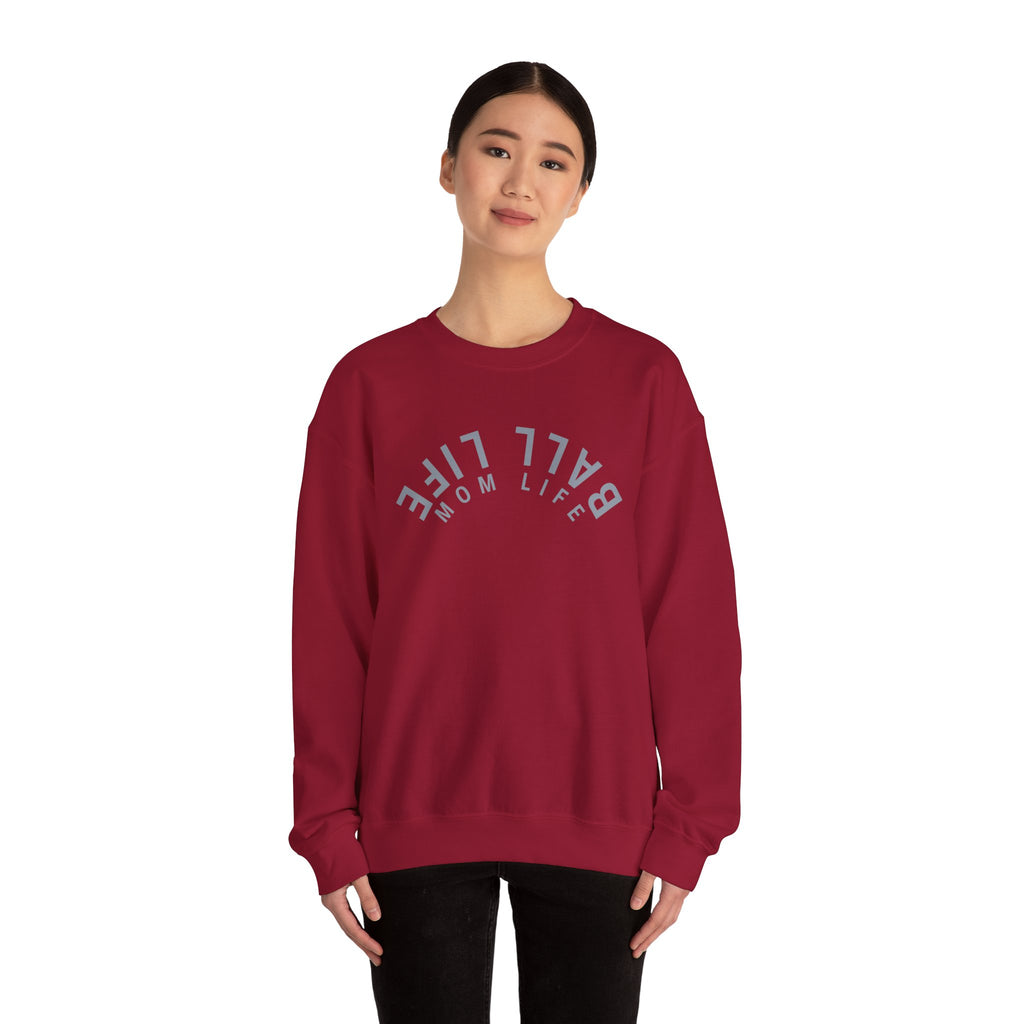 Crewneck Sweatshirt for Mom — Ball Life Mom Life Minimal Athletic Sweatshirt