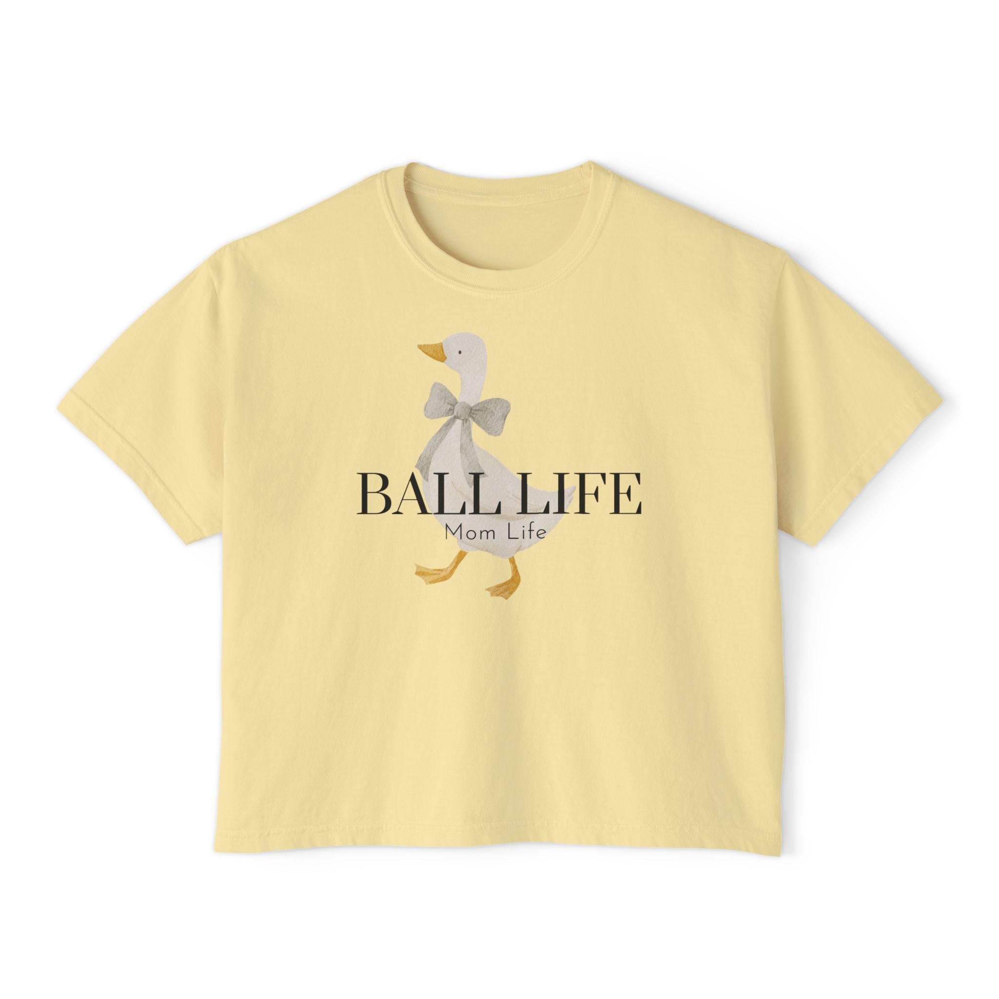 Women's Boxy Tee — Ball Life Mom Life Silly Goose Graphic