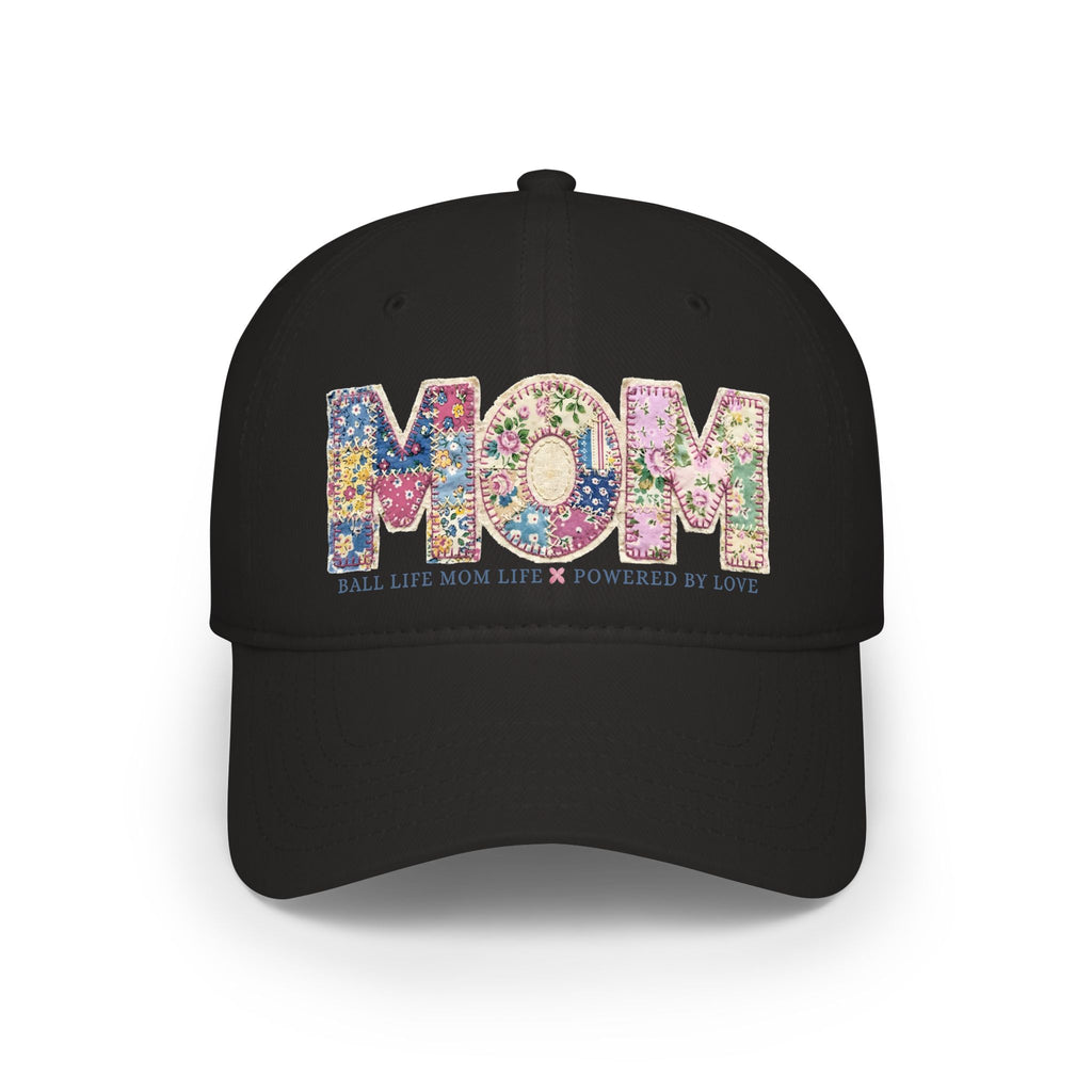 Floral 'MOM Life Ball Life' Quilted Baseball Cap Graphic — Mother's Game Day Hat