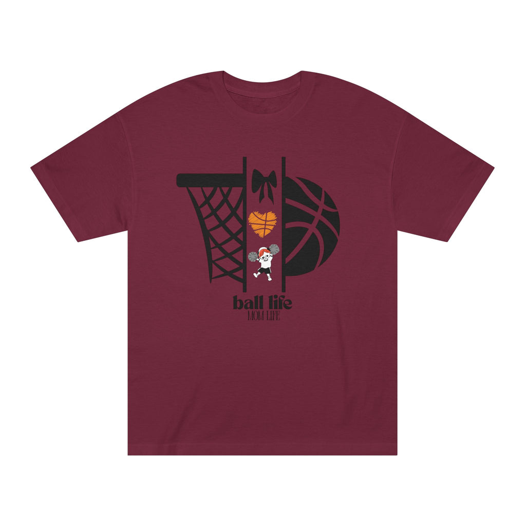 Basketball Graphic Tee — Ball Life Mom Life Court Shirt