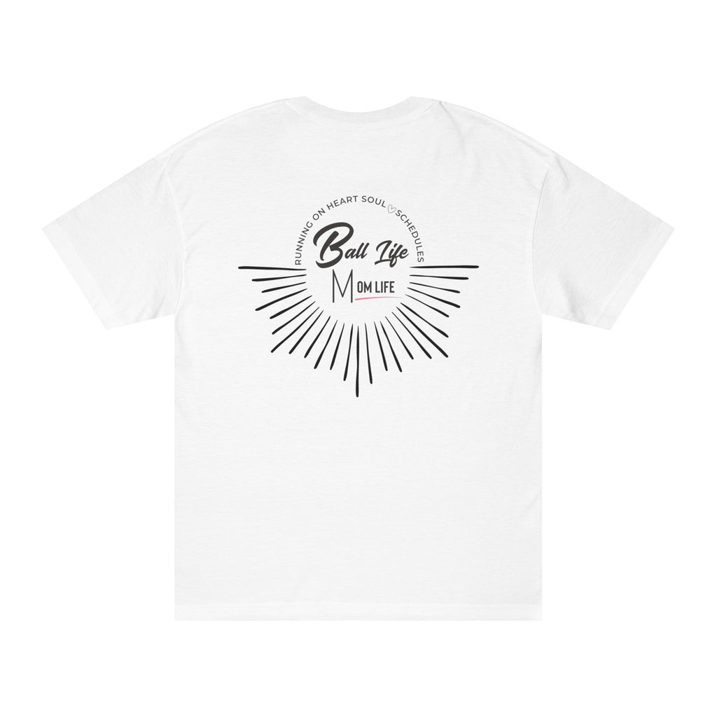 Ball Life T-Shirt — Mom Life Graphic Tee with Retro Sunburst Design