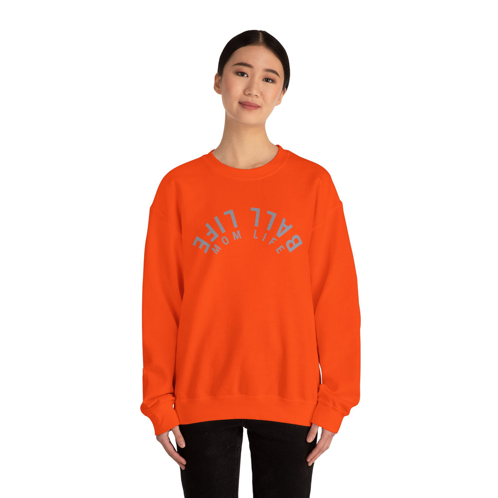 Crewneck Sweatshirt for Mom — Ball Life Mom Life Minimal Athletic Sweatshirt