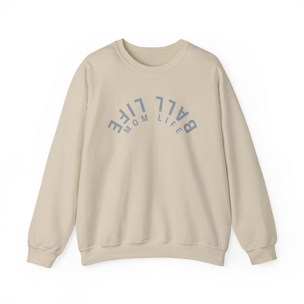 Crewneck Sweatshirt for Mom — Ball Life Mom Life Minimal Athletic Sweatshirt