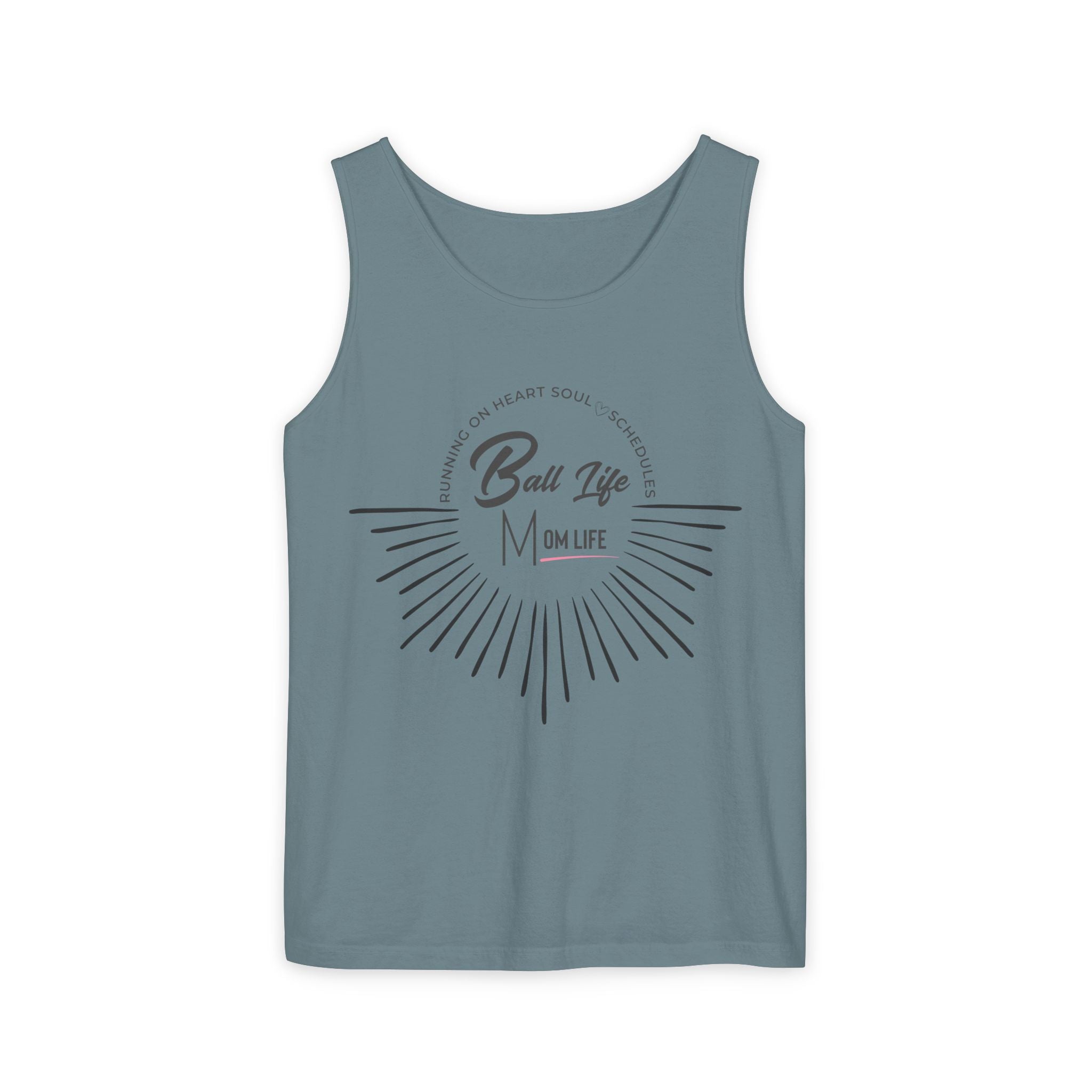 Tank Top — Ball Life Mom Life Retro Sunburst Graphic