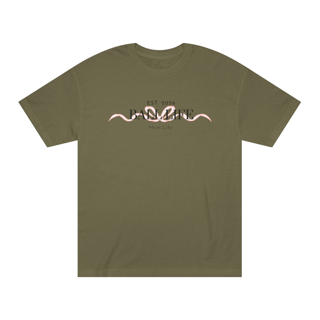 Bow Mom Life Tee — Est. 2026 Minimalist 'Ball Life Mom Life' Graphic T-Shirt