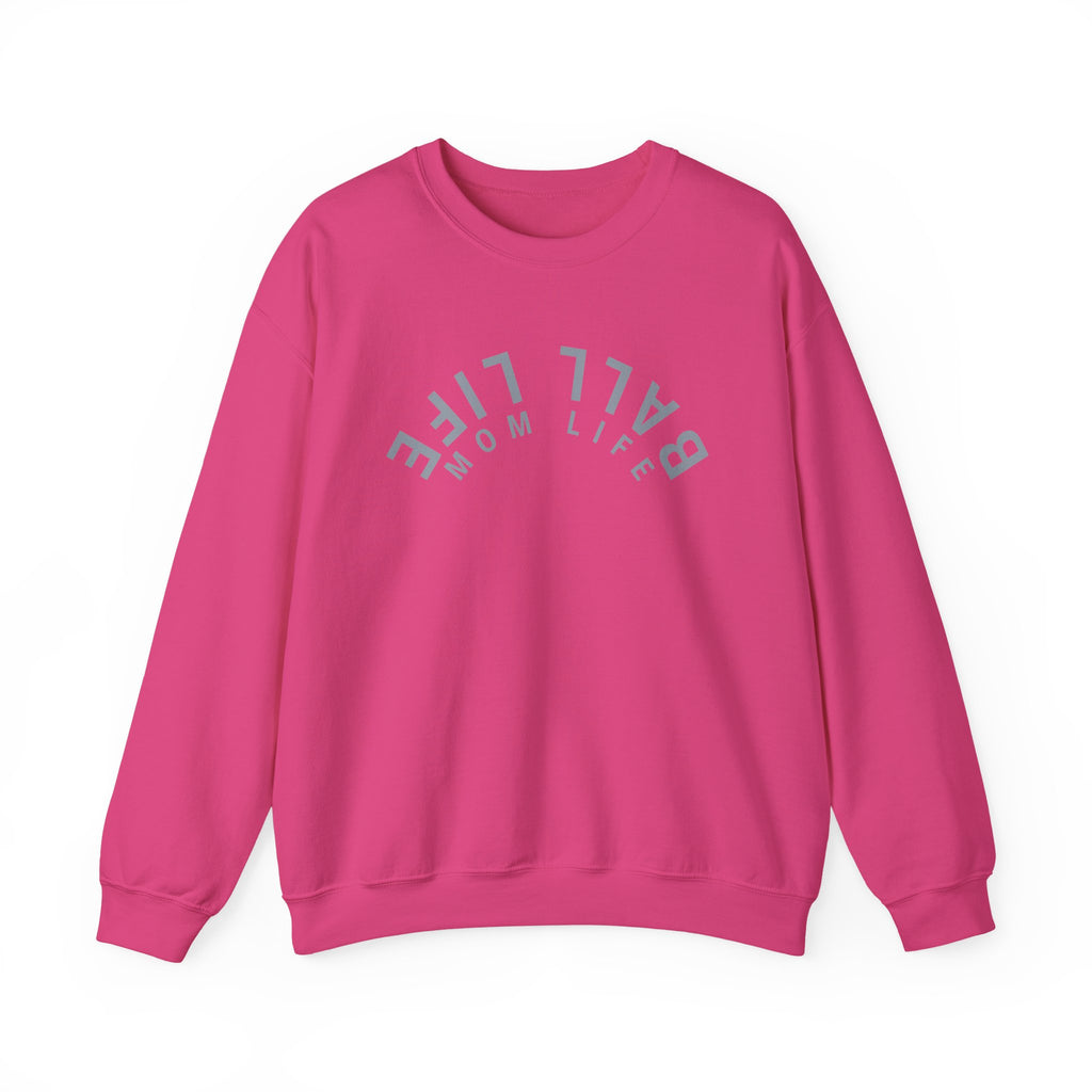 Crewneck Sweatshirt for Mom — Ball Life Mom Life Minimal Athletic Sweatshirt