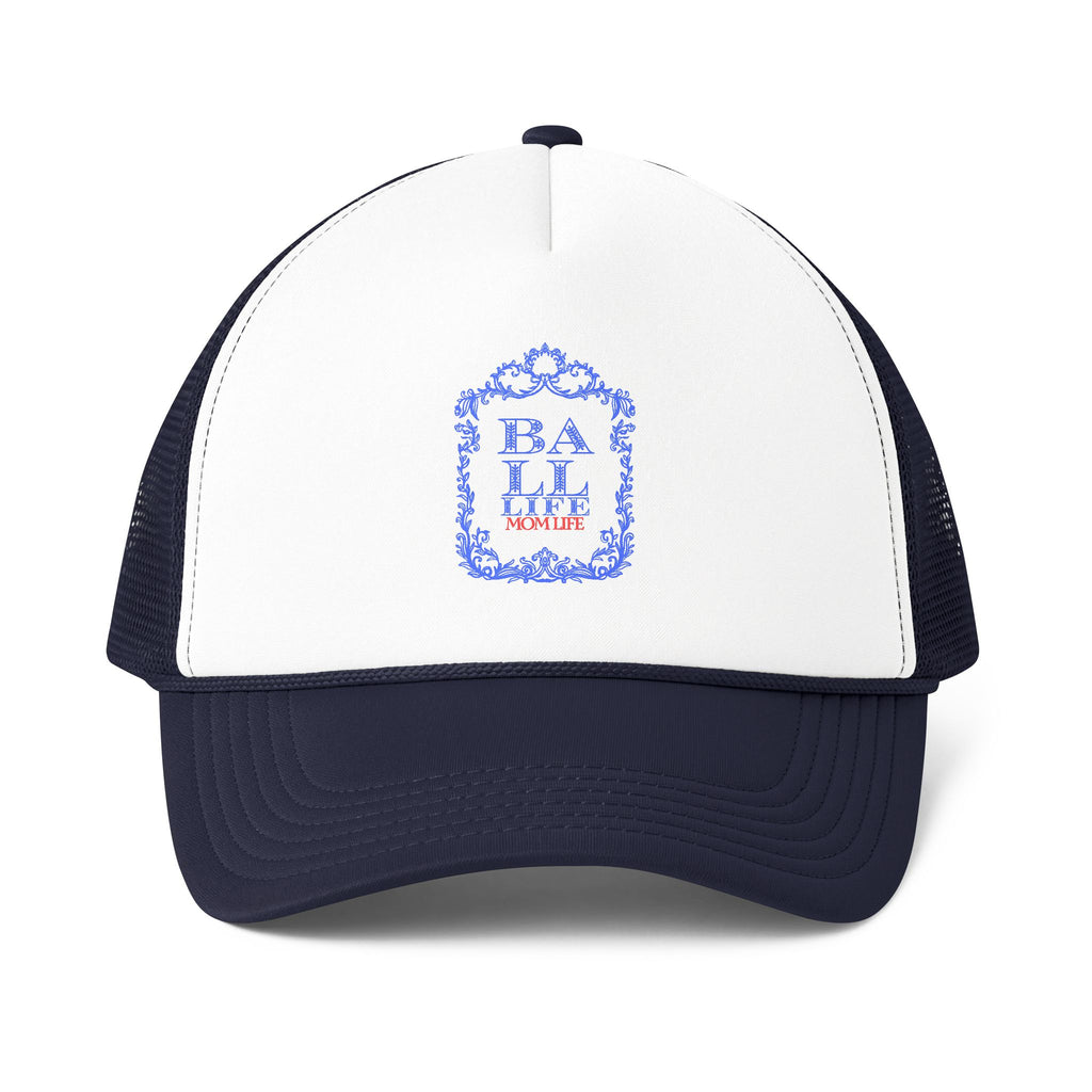 Trucker Cap - 'Ball Life Mom Life' Vintage Baseball Mesh Hat