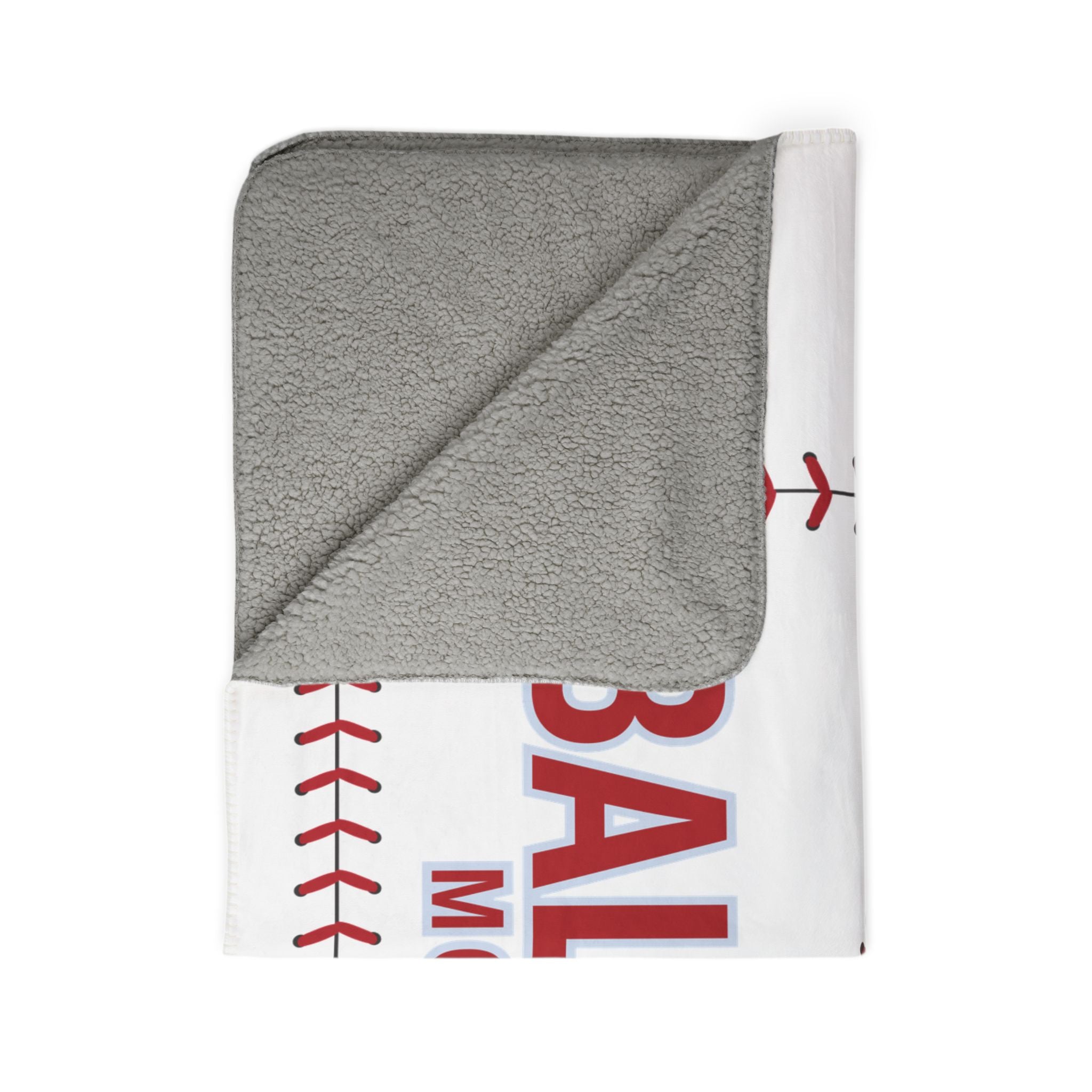Baseball Heart Fleece Sherpa Blanket – Ball Life Mom Life Cozy Throw