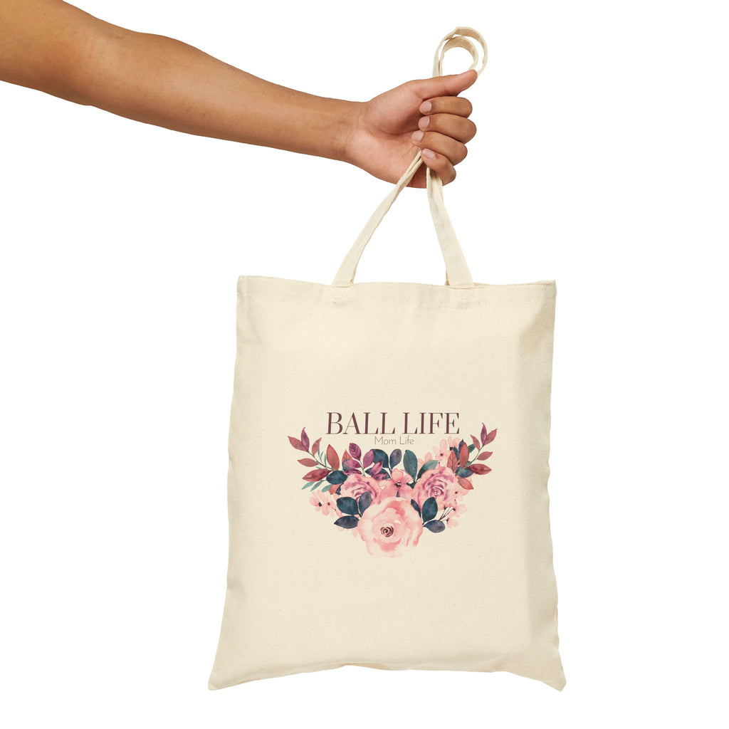 Tote Bag for Mom — Ball Life Floral Canvas Tote (Reusable Market & Gym Bag)