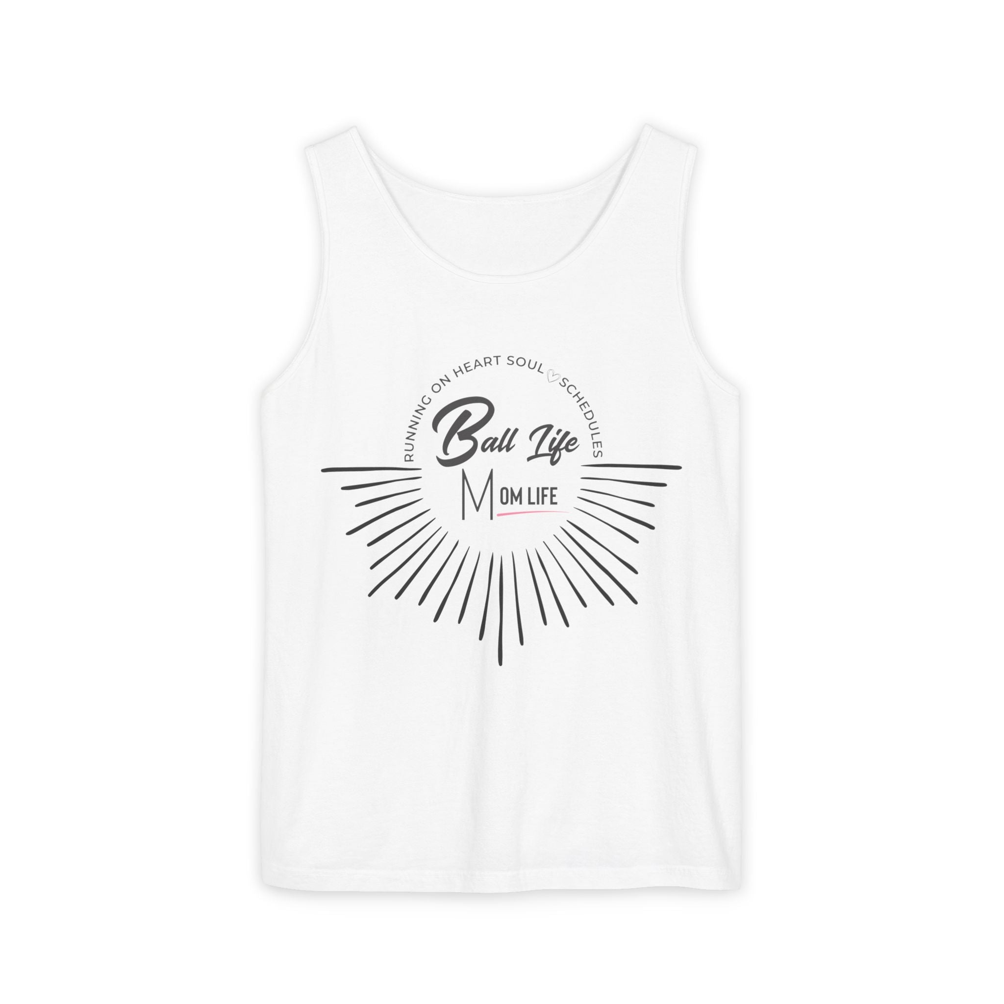 Tank Top — Ball Life Mom Life Retro Sunburst Graphic