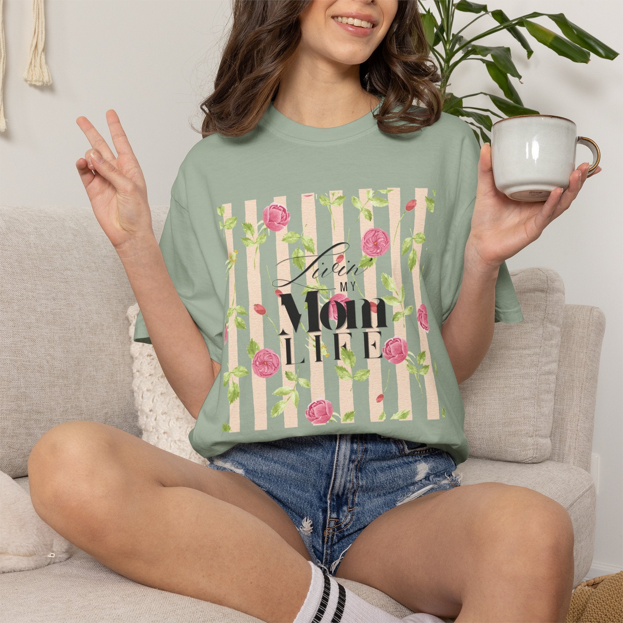 Mom Life Floral T-Shirt – Livin' My Mom Life Striped Rose Tee