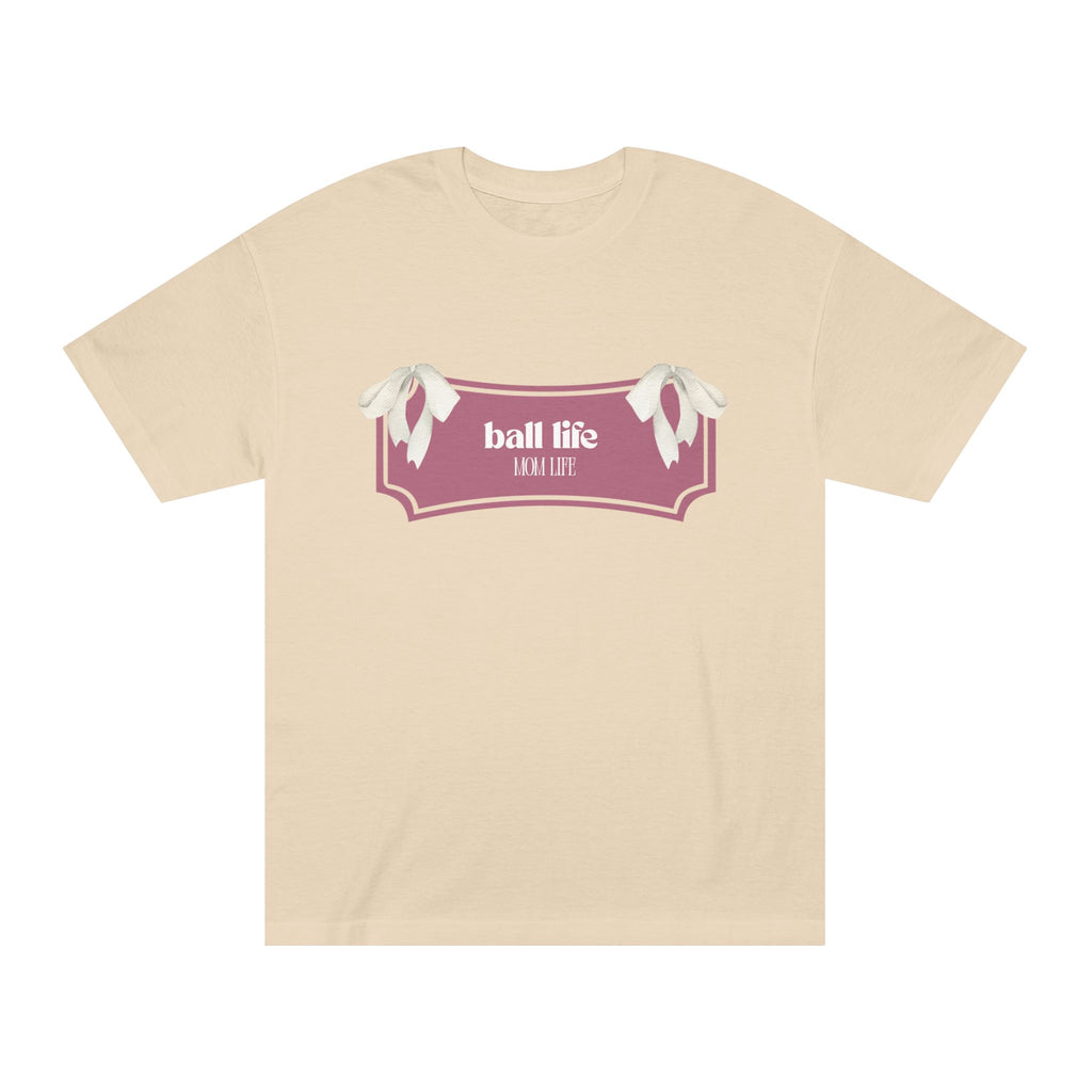 Mom Life Ball Life Ribbon Graphic Tee