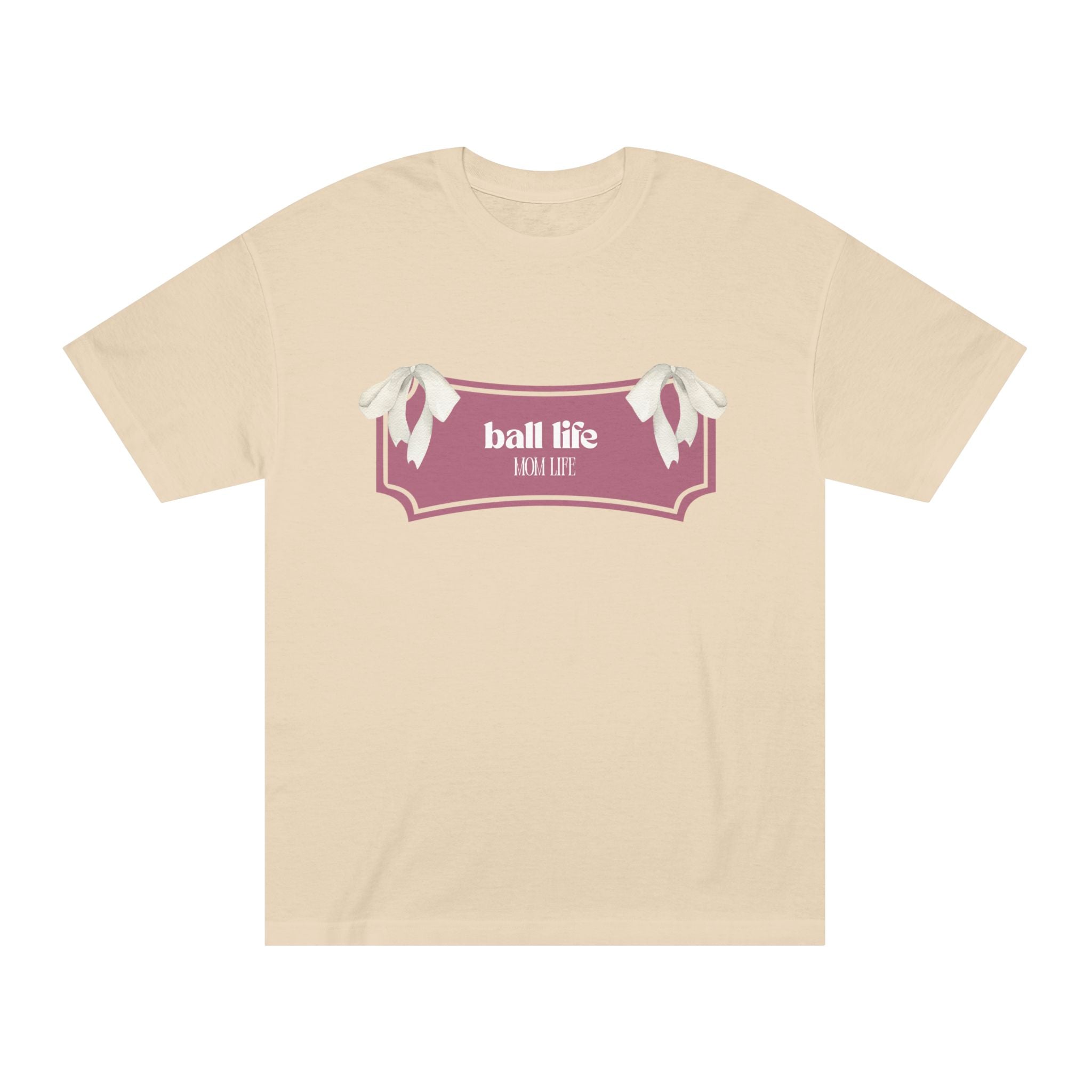 Mom Life Ball Life Ribbon Graphic Tee