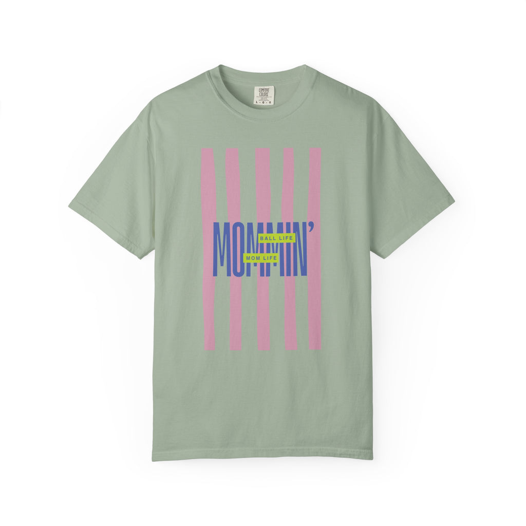 Pink Stripe T-Shirt - Mom Life Ball Life Tee