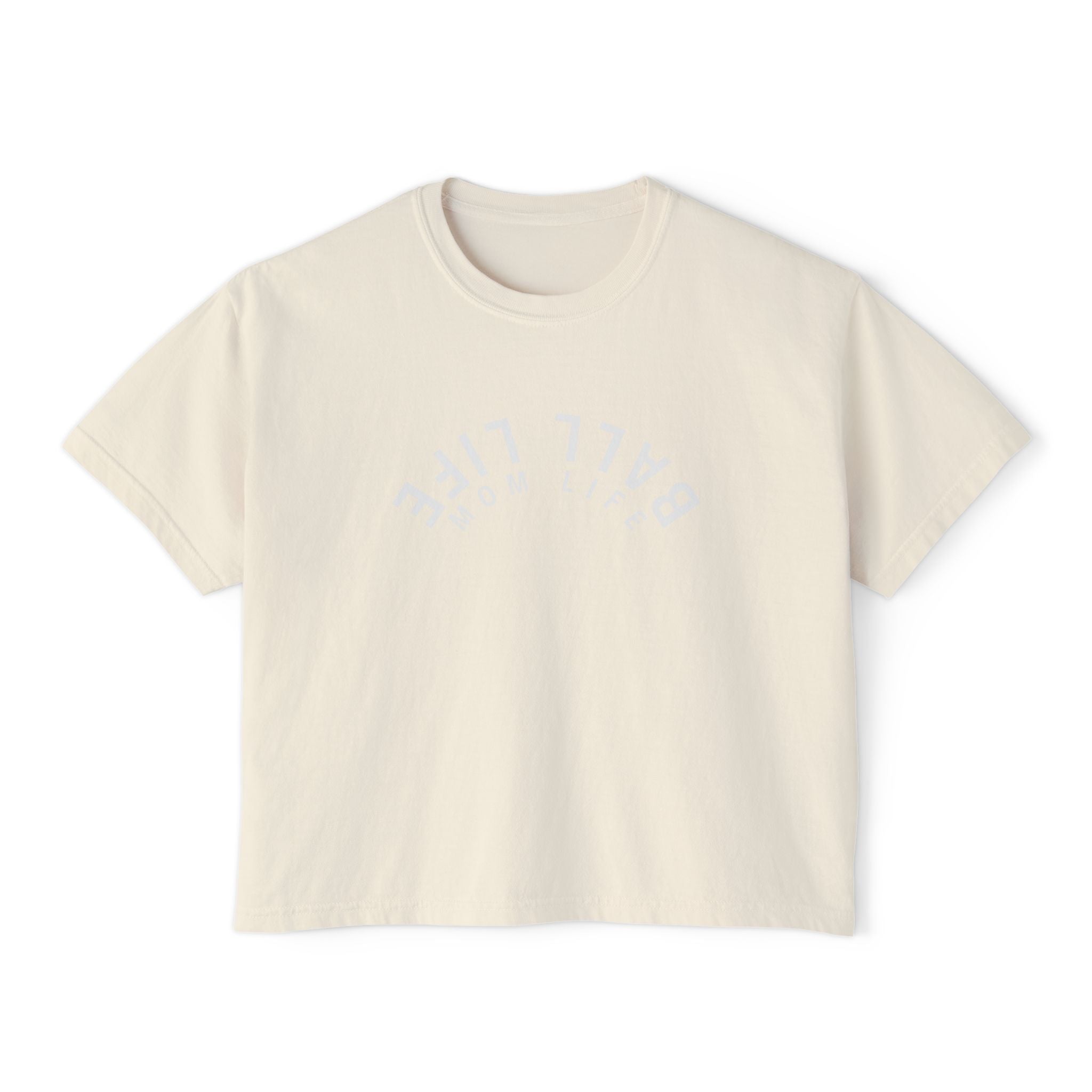 Boxy Tee — Ball Life Mom Life Upside Down Logo Women's Crop T-Shirt