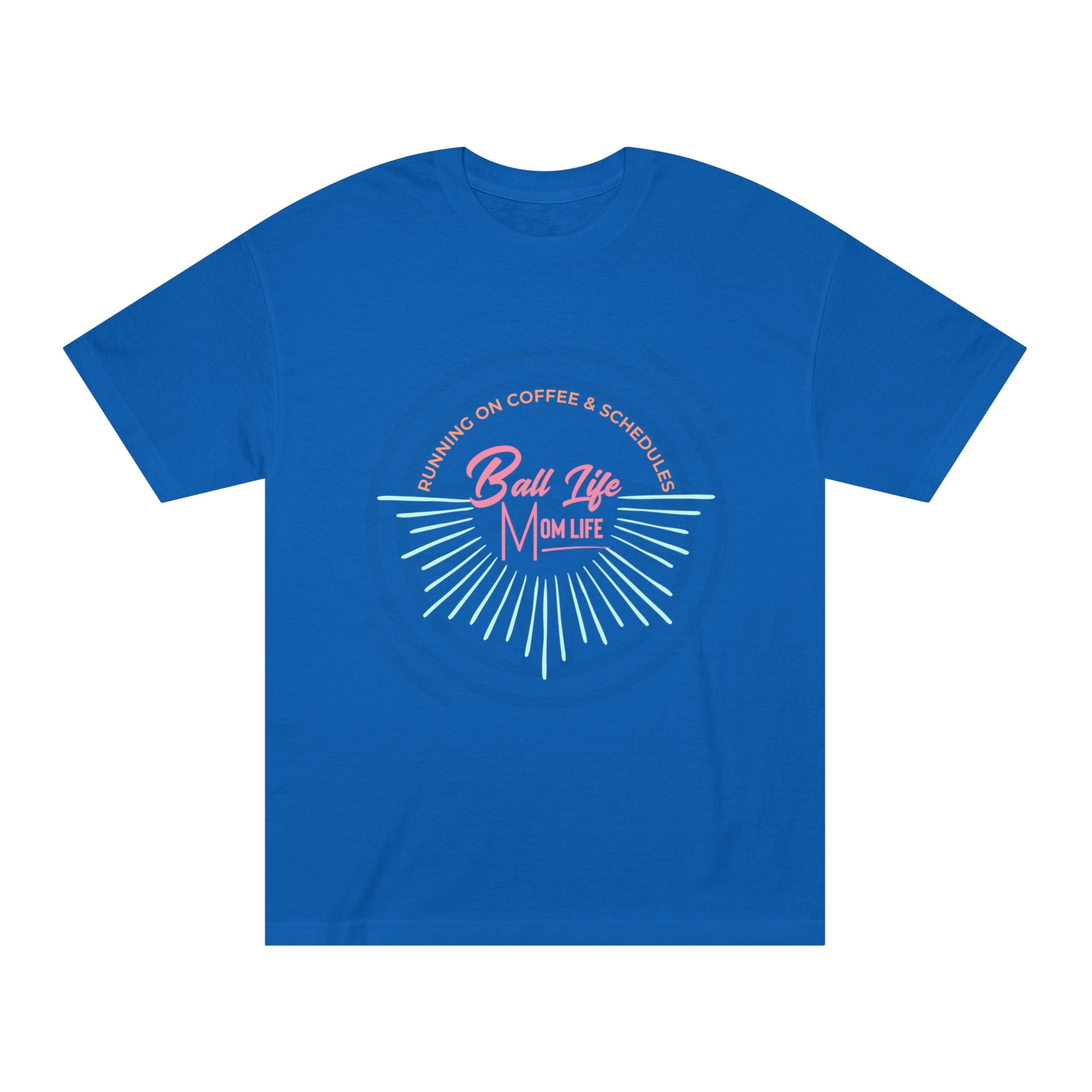 Ball Life Mom Life Graphic Tee — Running on Coffee & Schedules Retro Vibe