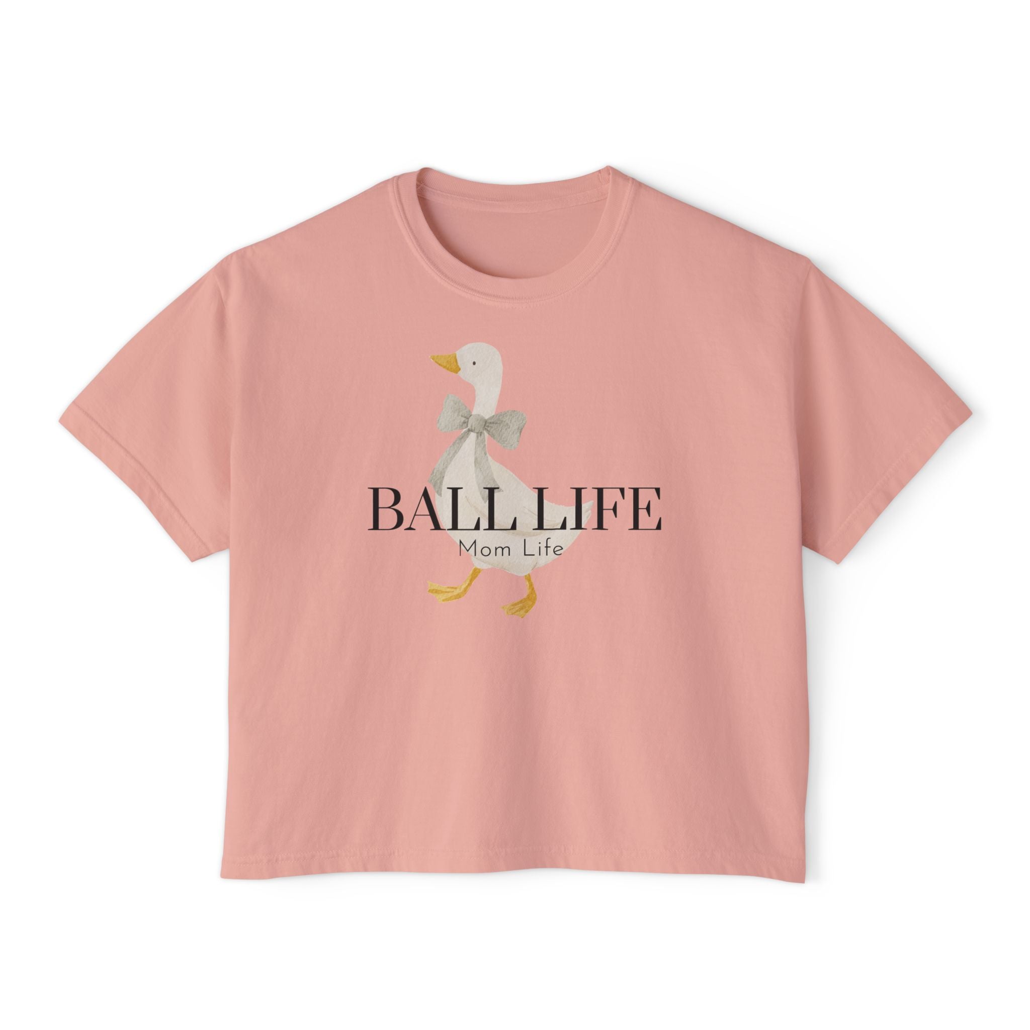 Women's Boxy Tee — Ball Life Mom Life Silly Goose Graphic