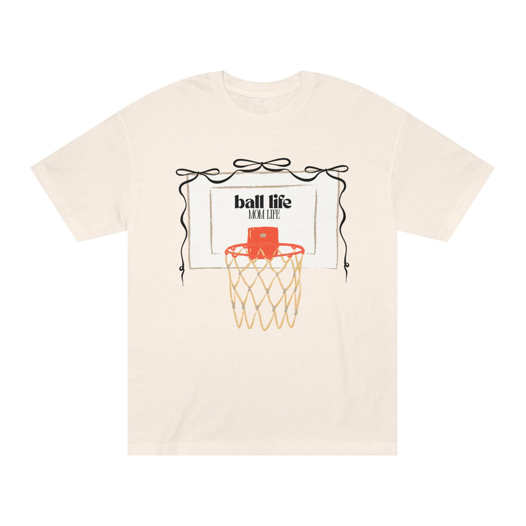 Basketball Hoop Ball Life Mom Life Tee - Vintage Court Graphic T-Shirt