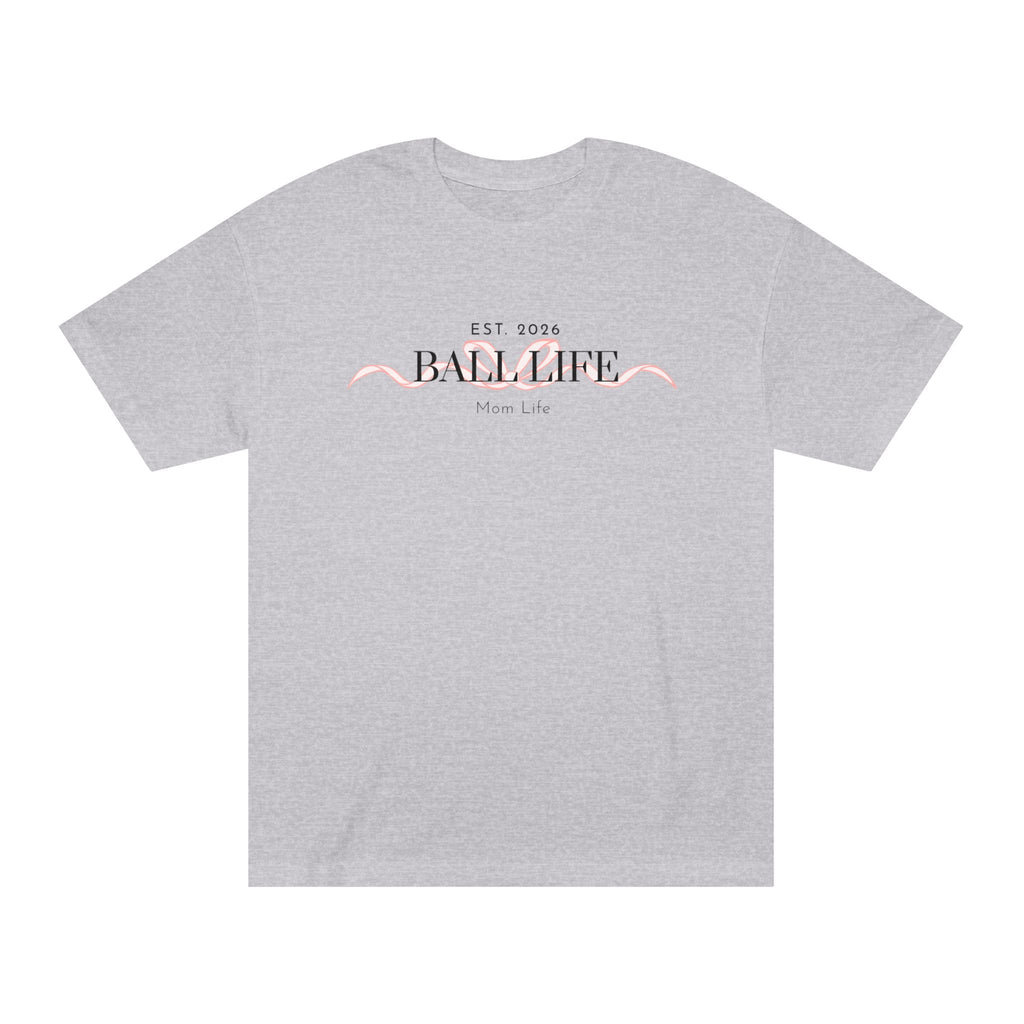 Bow Mom Life Tee — Est. 2026 Minimalist 'Ball Life Mom Life' Graphic T-Shirt