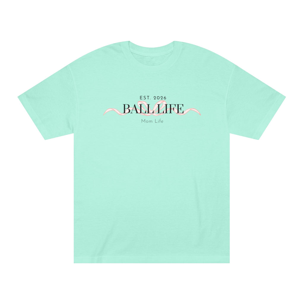 Bow Mom Life Tee — Est. 2026 Minimalist 'Ball Life Mom Life' Graphic T-Shirt