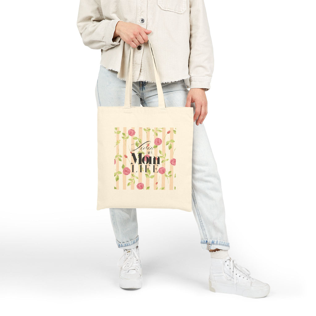 Tote Bag for Mom — Livin' My Mom Life Canvas Tote (Reusable Market & Gym Bag)