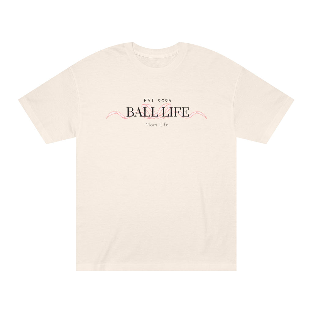 Bow Mom Life Tee — Est. 2026 Minimalist 'Ball Life Mom Life' Graphic T-Shirt