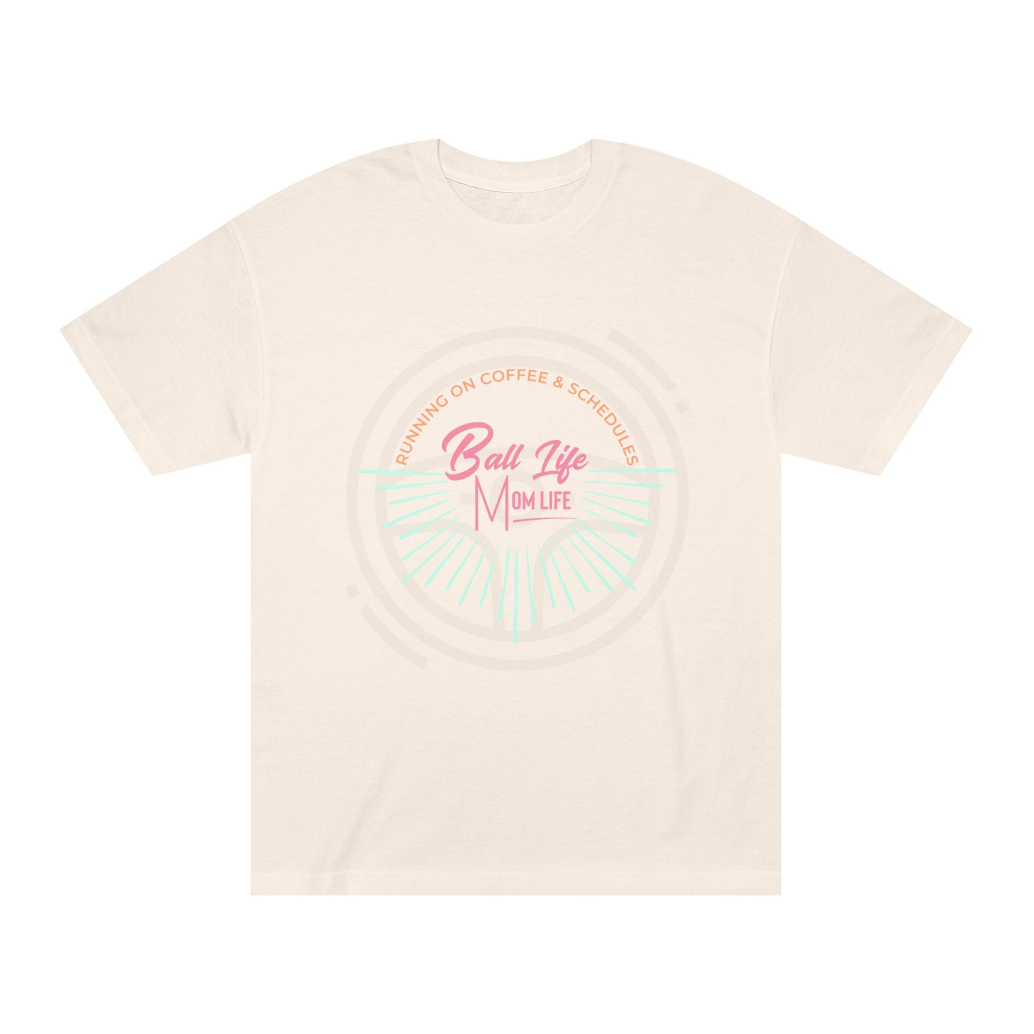 Ball Life Mom Life Graphic Tee — Running on Coffee & Schedules Retro Vibe