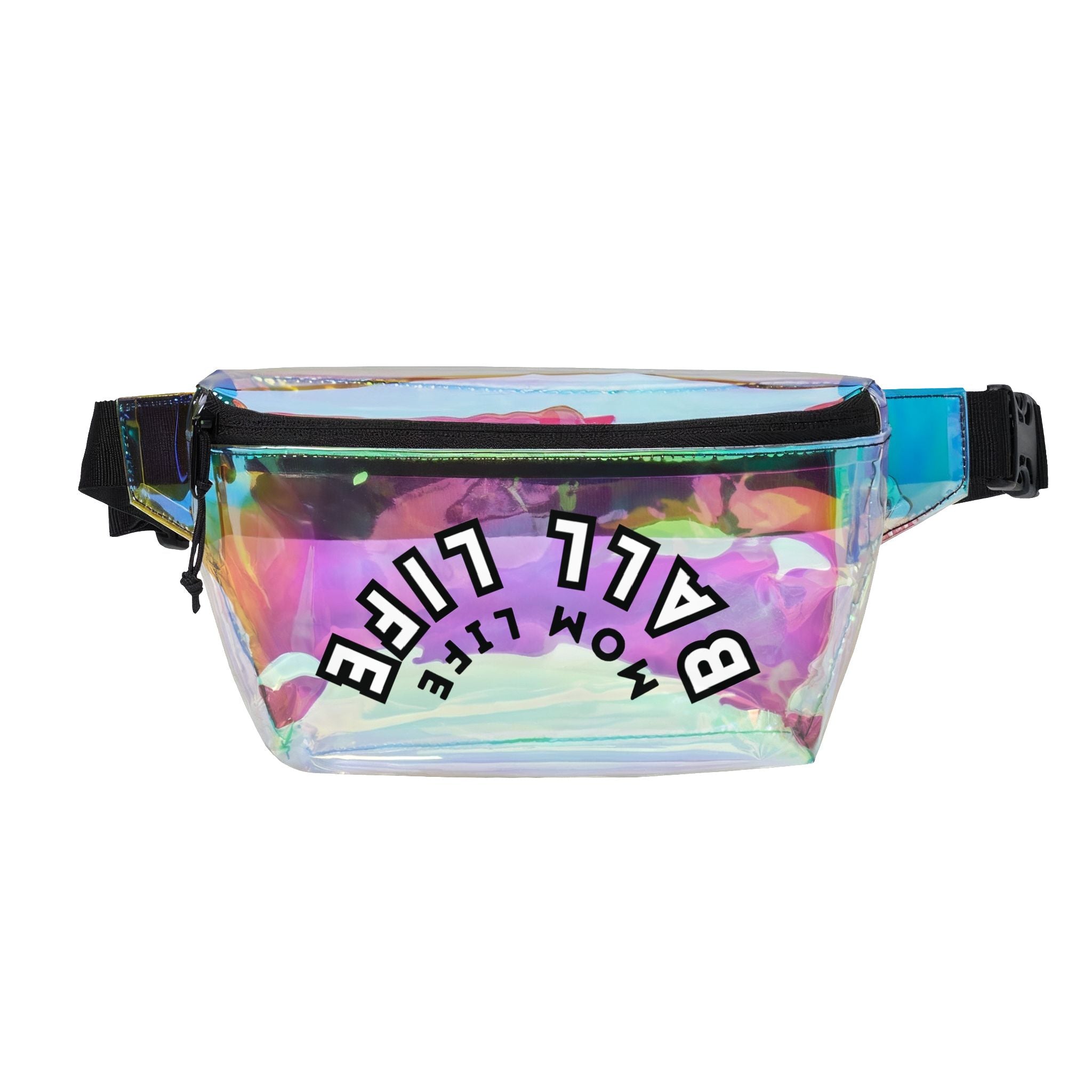 Clear Stadium Fanny Pack — Ball Life Mom Life Clear Black or Iridescent Bag for Sports