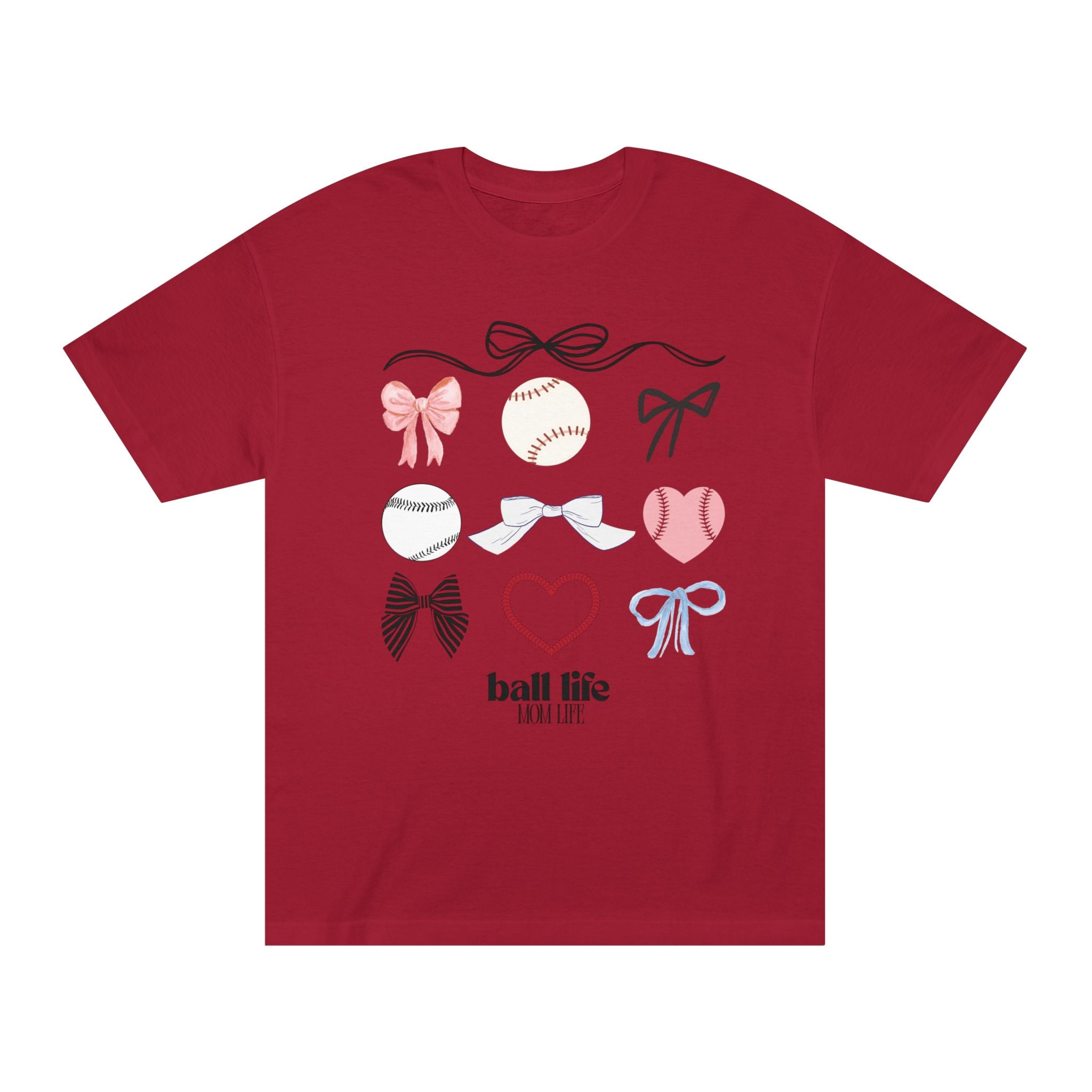 Baseball Bow Graphic Tee — "Ball Life" Bows & Heart Sports Shirt