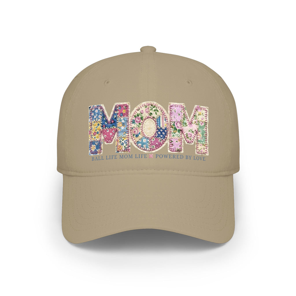 Floral 'MOM Life Ball Life' Quilted Baseball Cap Graphic — Mother's Game Day Hat