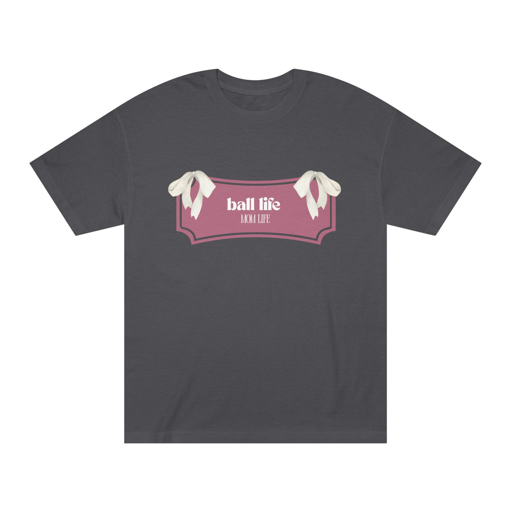 Mom Life Ball Life Ribbon Graphic Tee