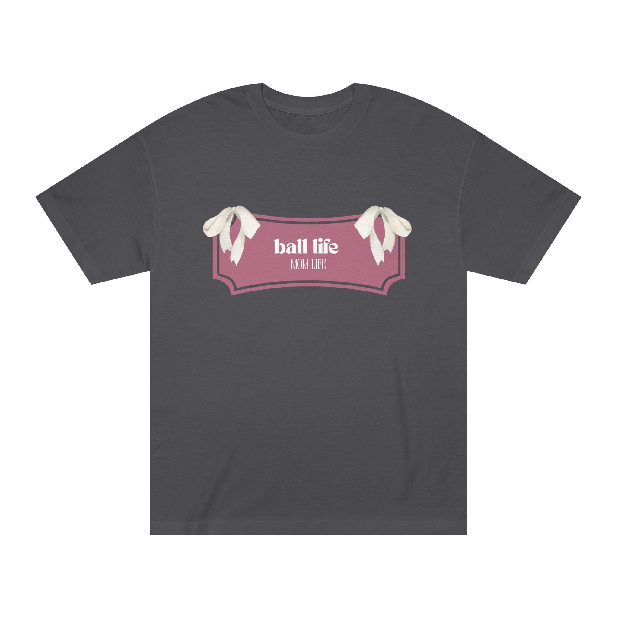 Mom Life Ball Life Ribbon Graphic Tee