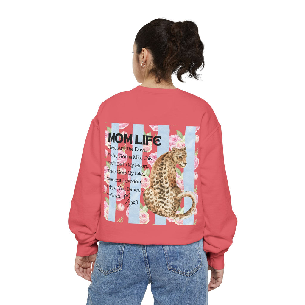 Mom Life Leopard Print Sweatshirt - Floral Striped Song Title Crewneck