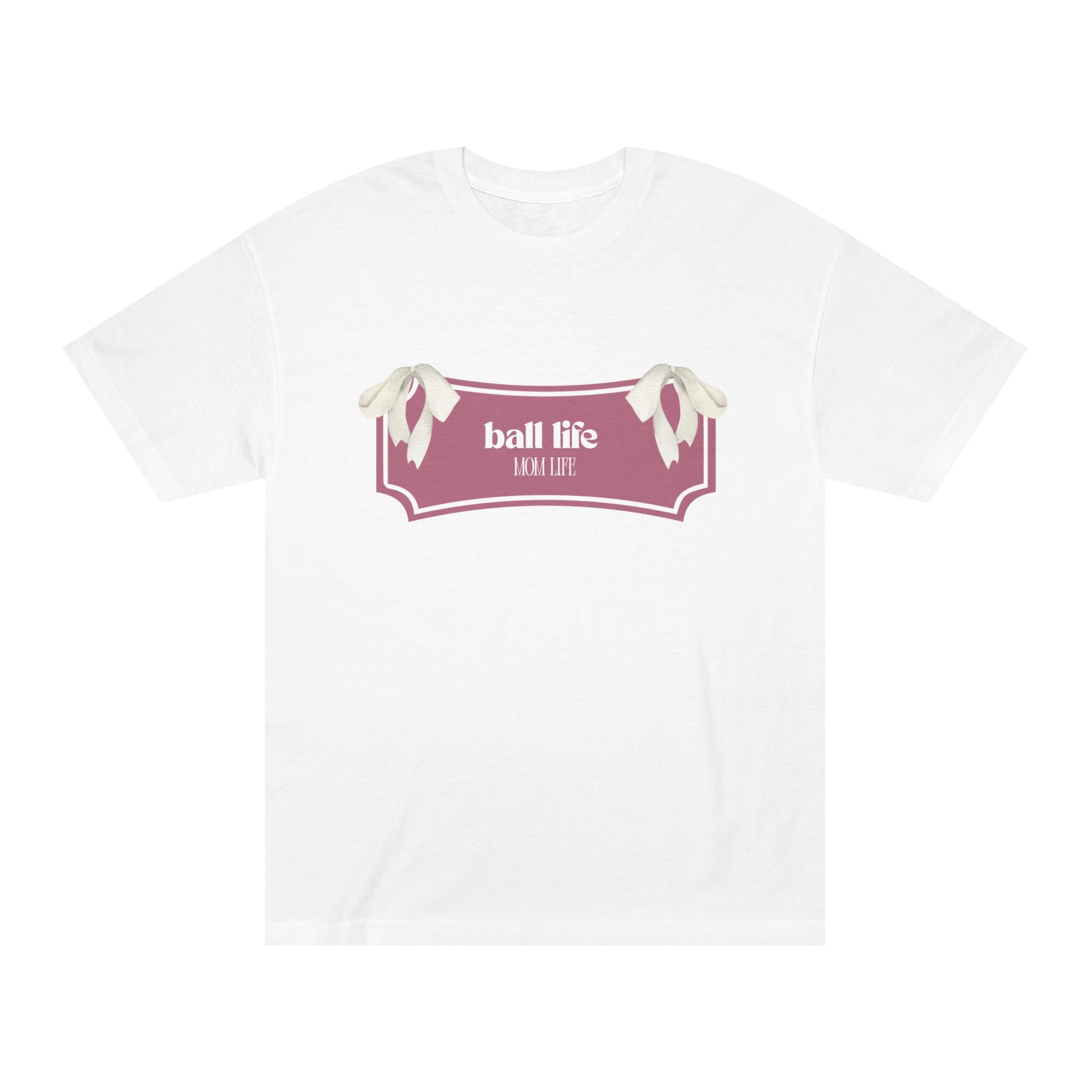Mom Life Ball Life Ribbon Graphic Tee