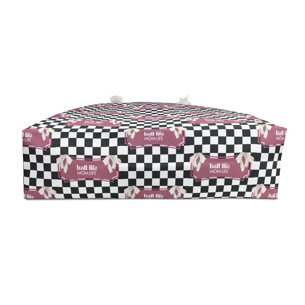 Checkered Weekender Tote Bag - Ball Life Mom Life Bag