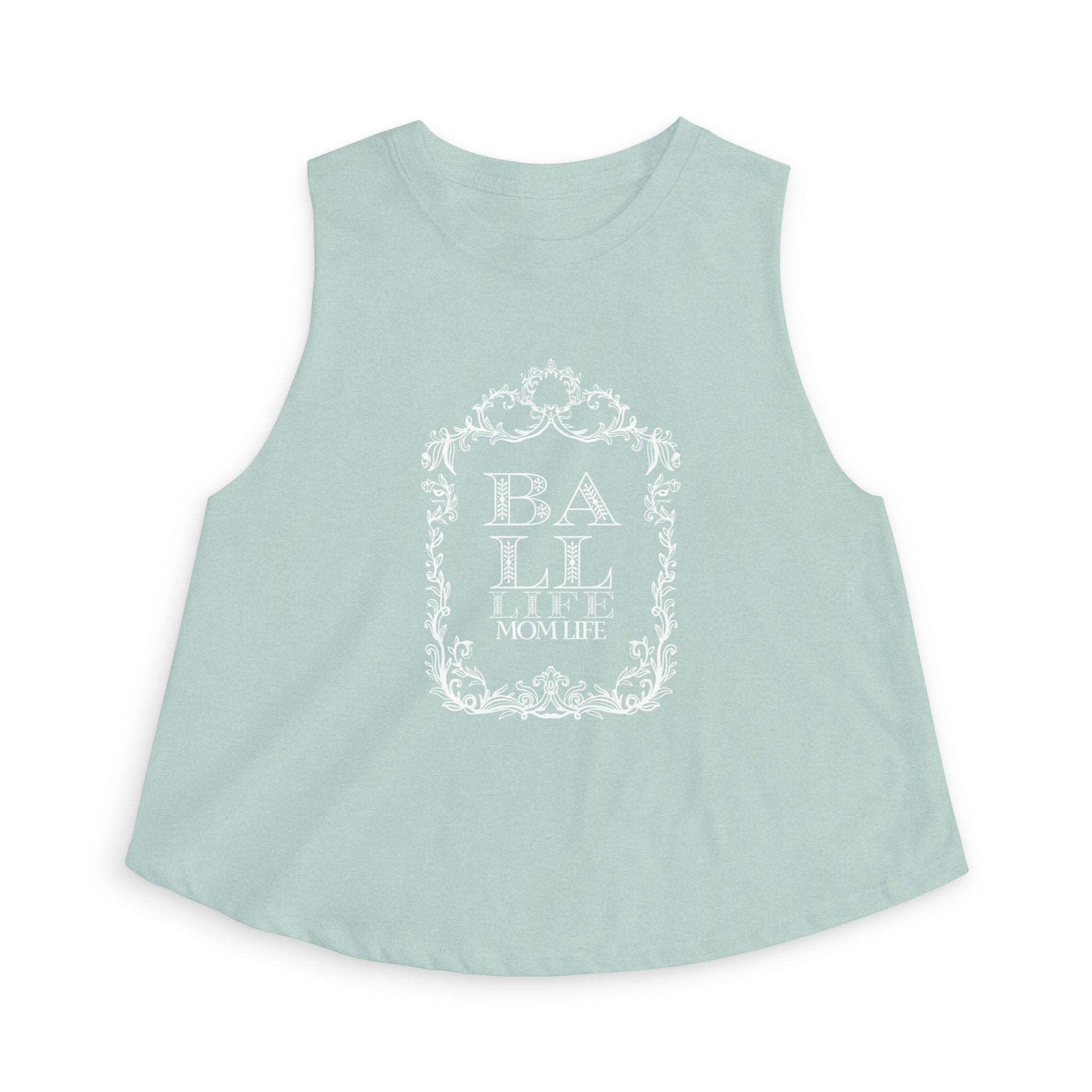 Ball Life Mom Life Crop Top — Floral Vintage Graphic Tank