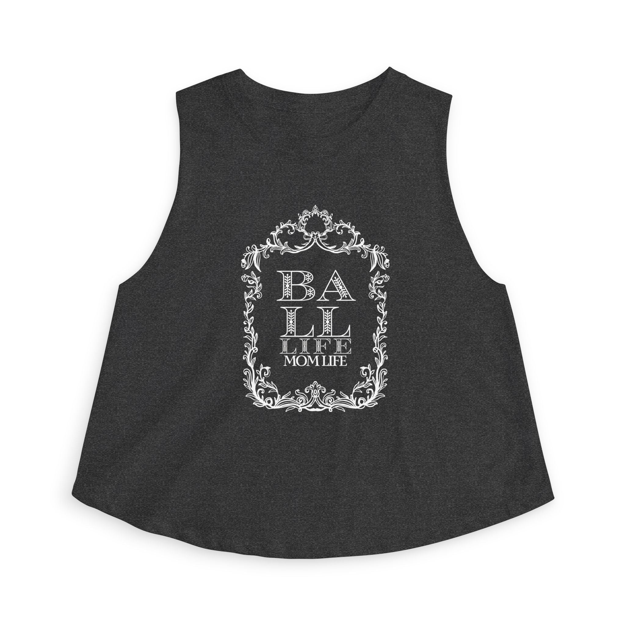 Ball Life Mom Life Crop Top — Floral Vintage Graphic Tank