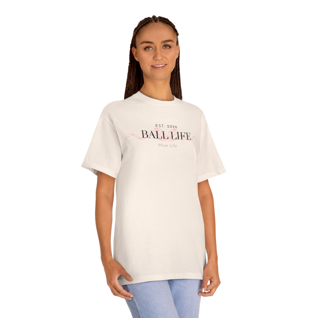 Bow Mom Life Tee — Est. 2026 Minimalist 'Ball Life Mom Life' Graphic T-Shirt