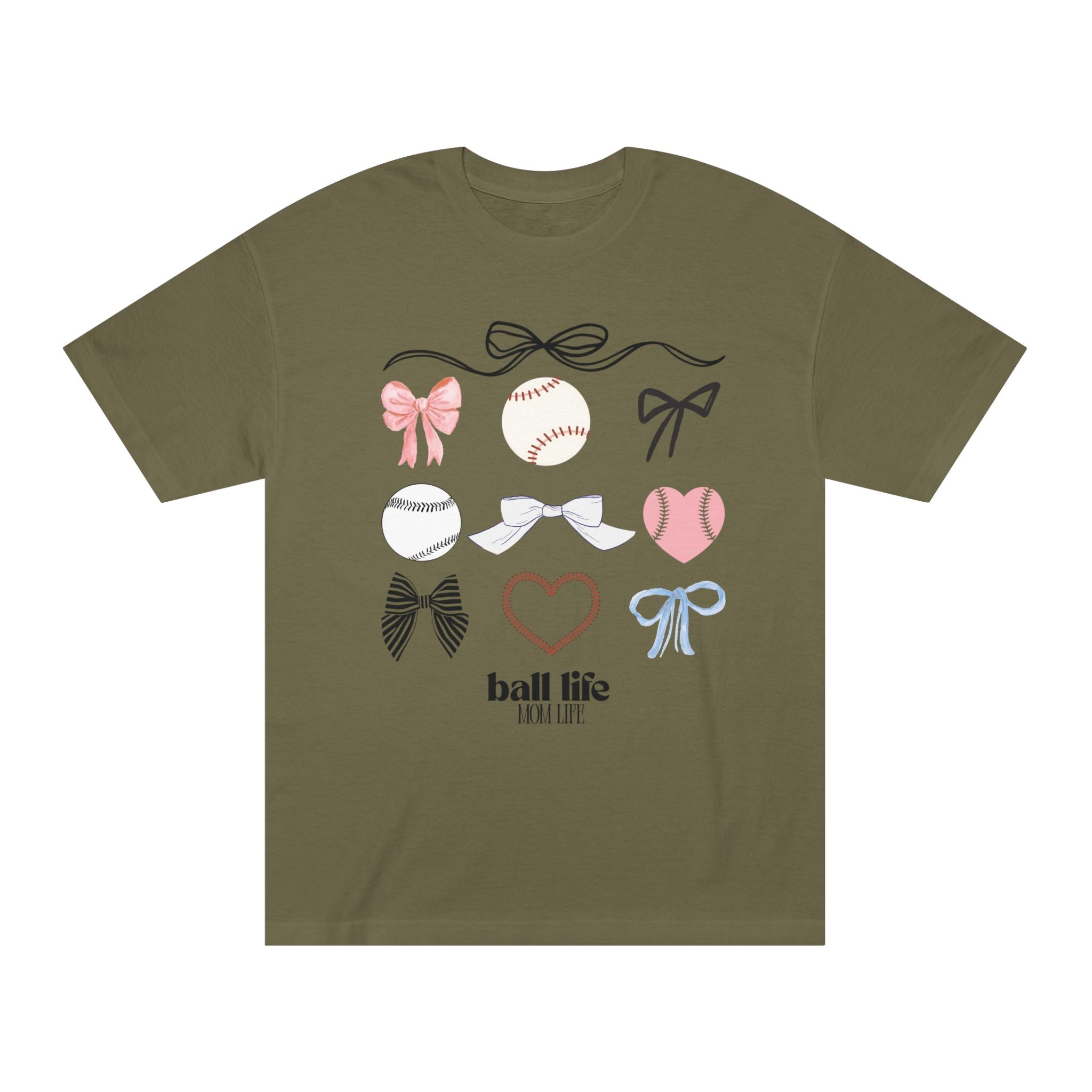 Baseball Bow Graphic Tee — "Ball Life" Bows & Heart Sports Shirt