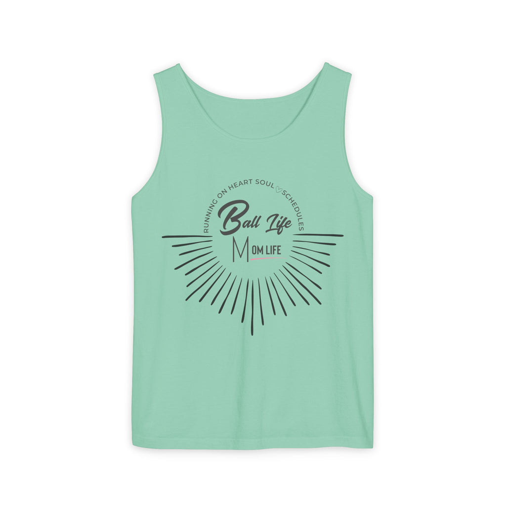 Tank Top — Ball Life Mom Life Retro Sunburst Graphic