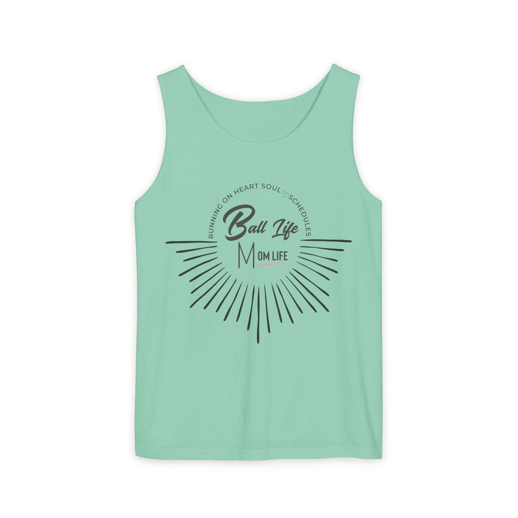 Tank Top — Ball Life Mom Life Retro Sunburst Graphic