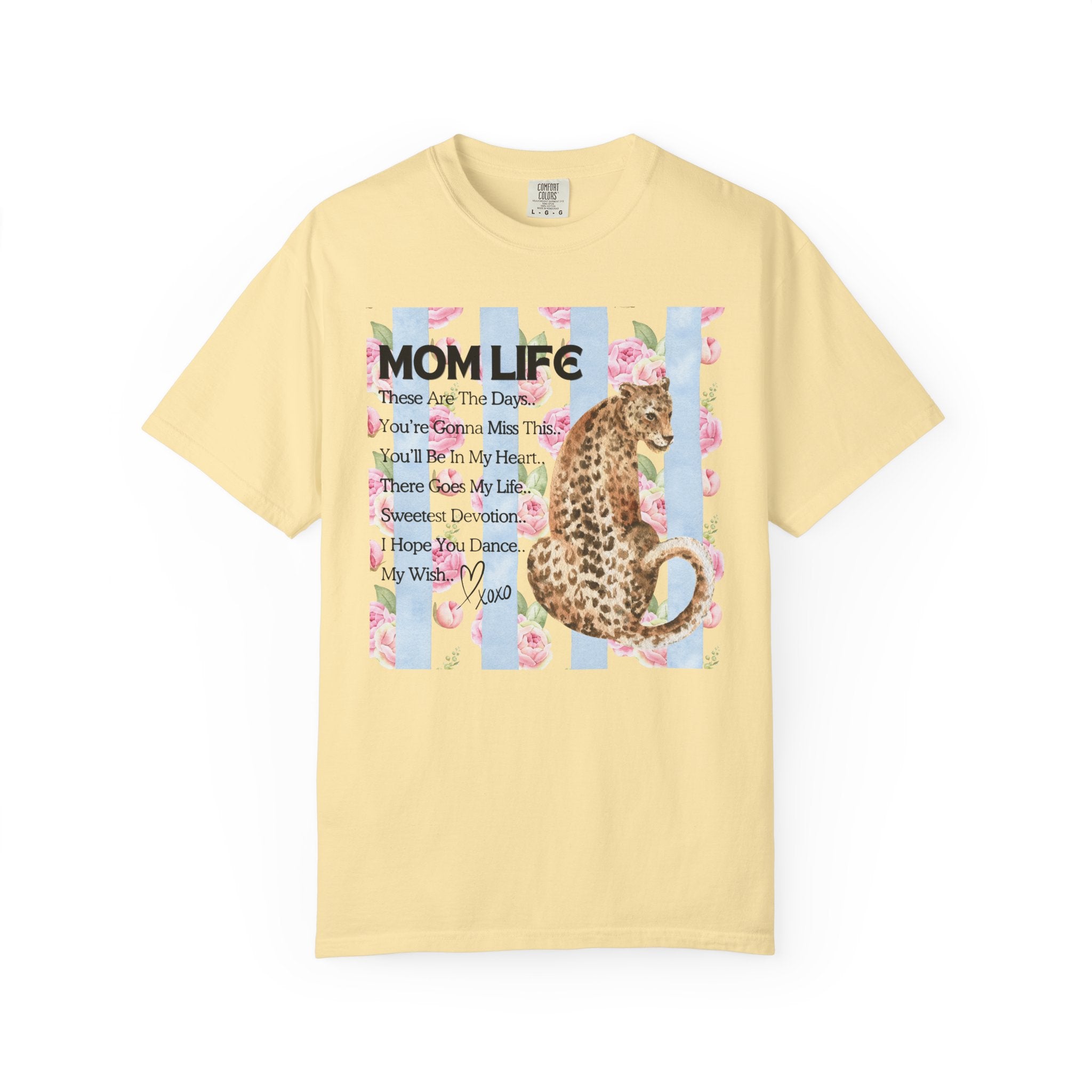Mom Life Leopard Floral T-Shirt — Mom Life Song Title Sentiment Tee