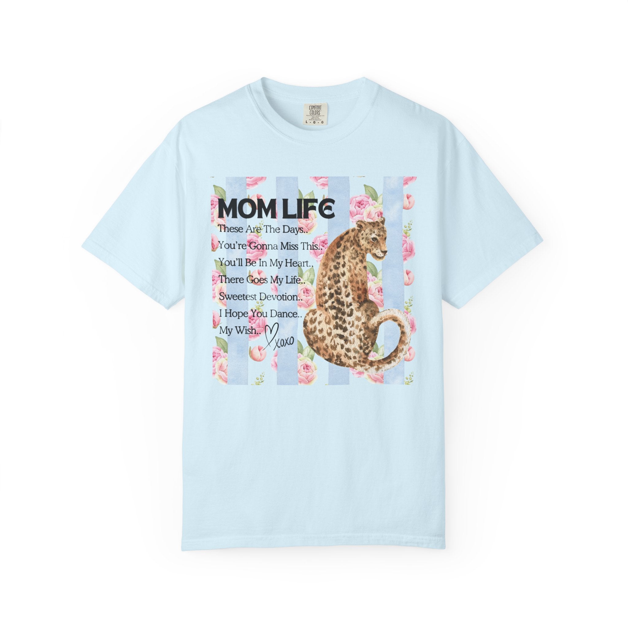 Mom Life Leopard Floral T-Shirt — Mom Life Song Title Sentiment Tee
