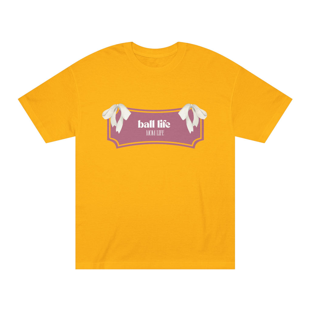 Mom Life Ball Life Ribbon Graphic Tee