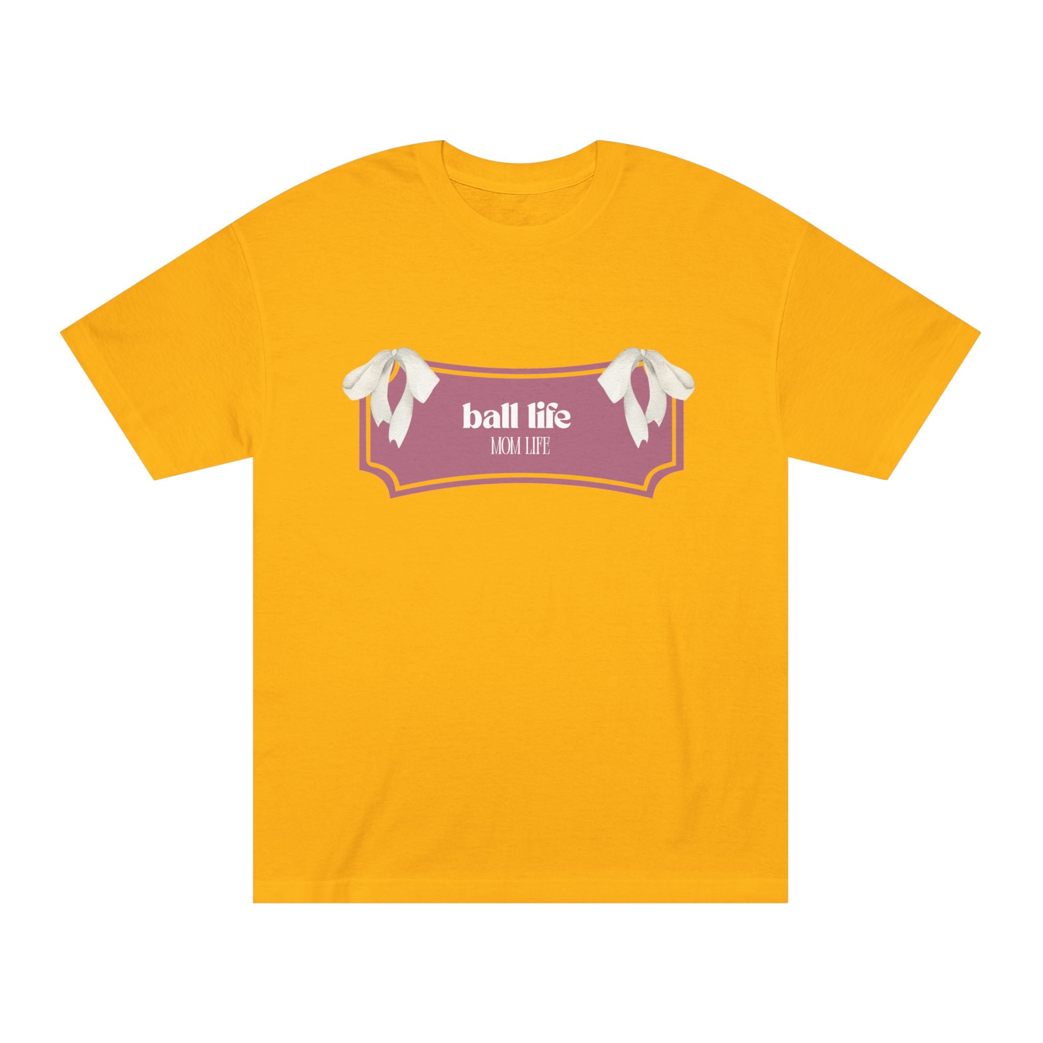 Mom Life Ball Life Ribbon Graphic Tee