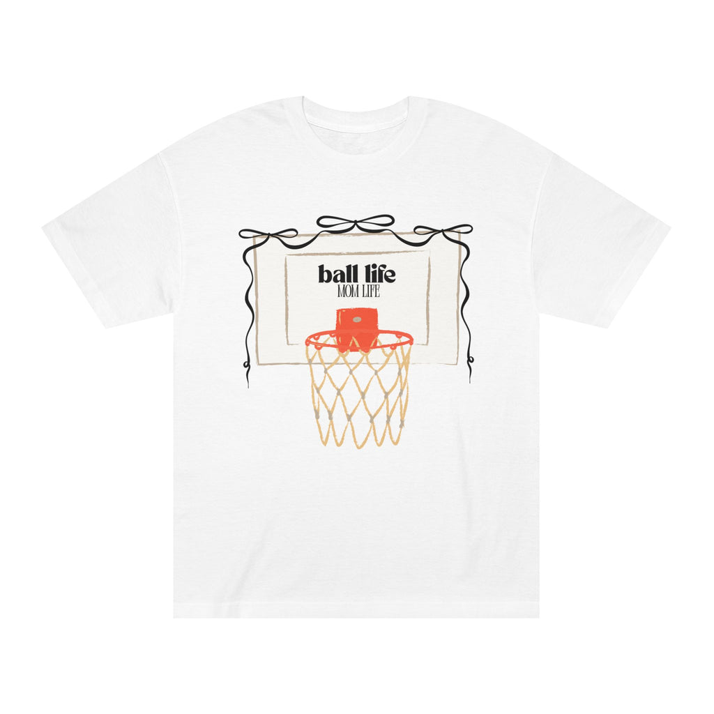 Basketball Hoop Ball Life Mom Life Tee - Vintage Court Graphic T-Shirt