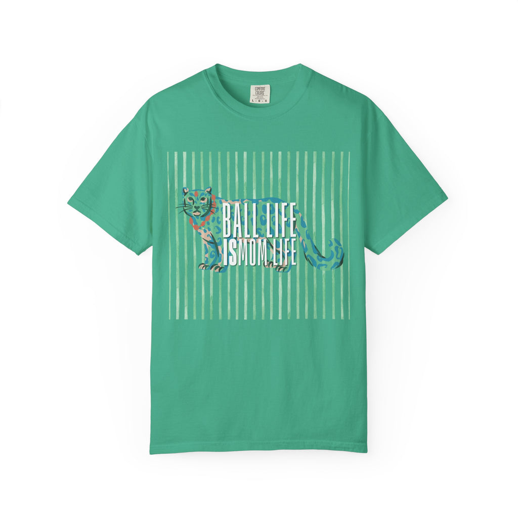 Jaguar Stripes Graphic T‑Shirt — Ball Life Mom Life Retro Animal Print Tee