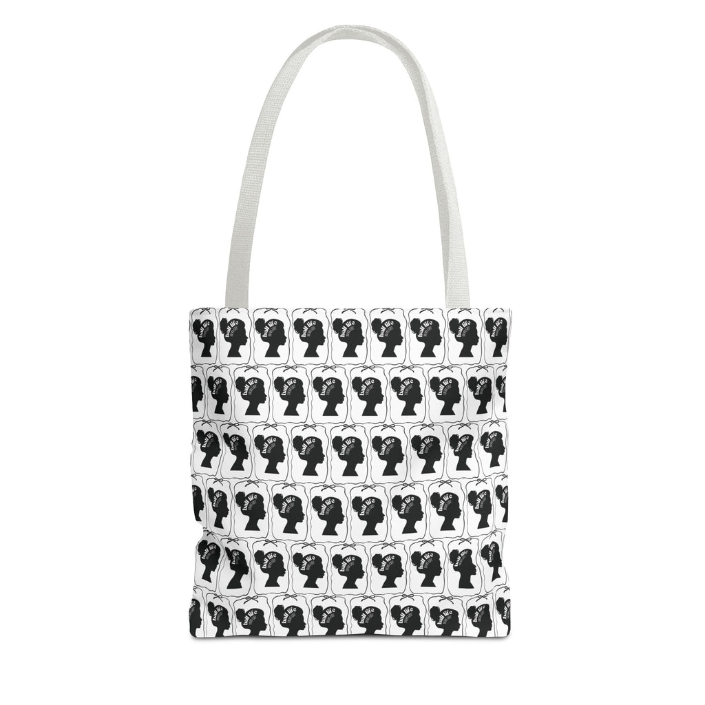 Black Pattern Tote Bag — Repeating Silhouette All-Over Print Ball Life Mom Life Graphic